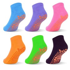 Boys Grip Socks 6 Pairs Grip Socks Trampoline Sock Anti-Skid Ankle Sticky Soc...