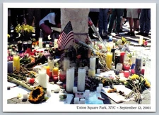 New York City NY Union Square Park 9/11 Memorial c2001 UNUSED NYC View Postcard