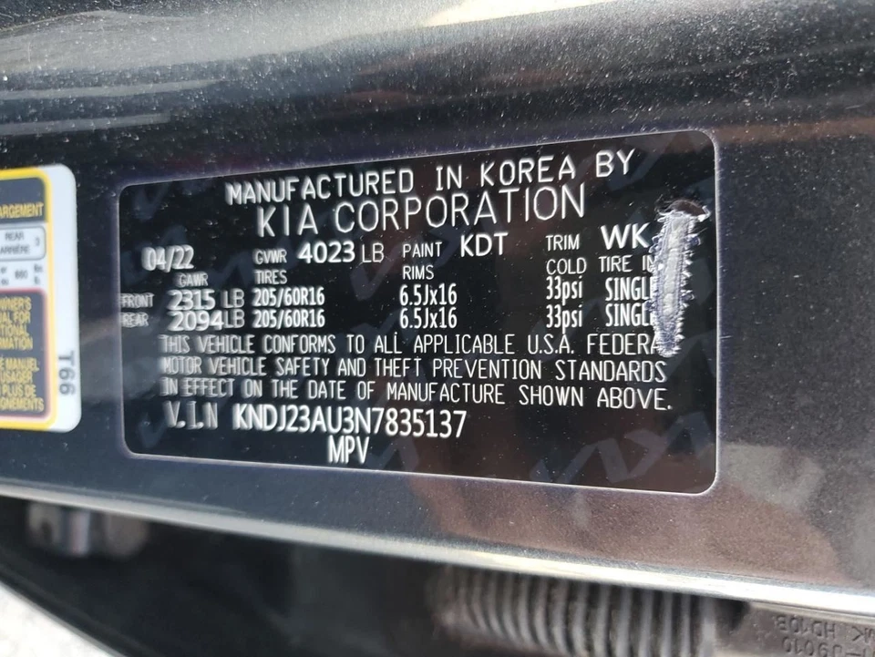 (LOCAL PICKUP ONLY) Hood Electric Model EV Fits 22-23 SOUL 3035617 Foto 2 de 4