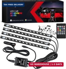 Tr-06 4pcs 48 Led Interior Lights Dc 12v Multicolor Music Car Strip Light Under