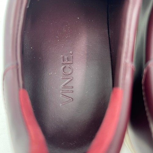 Vince Maroon Classic Lace Up Leather Sneakers | Size 6 - Picture 2 of 10