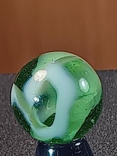 9/16" Akro Agate Light Emerald Slag Near Mint Serious Marble B249