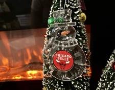 Chicago Bulls NBA Acrylic Snowman Christmas Ornament -Set Of 6