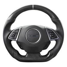 CA950-15 Drake Muscle Cars Steering Wheel - Carbon Fiber with Leather Grips -