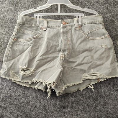 NEW Free People Now Or Never Denim Shorts Womens Size 30 Sea Monster Green
