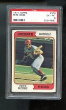 1974 Topps #300 Pete Rose Cincinnati Reds PSA 6 Graded Baseball Card MLB