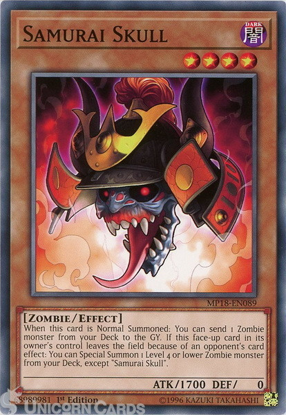 MP18-EN089 Samurai Skull Common 1st Edition Mint Yu-Gi-Oh! Card