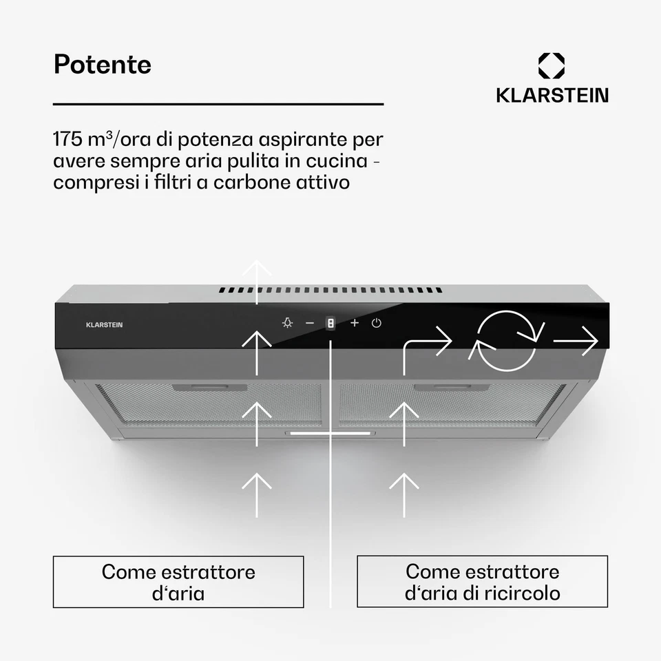 Cappa Aspirante a Incasso Cappa Cucina con Filtro Cappa Aspirante Cucina in - Immagine 3 di 4
