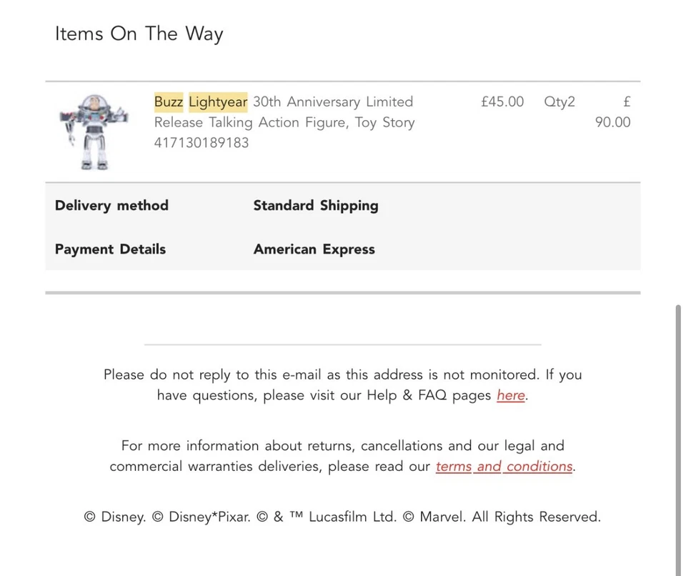 Buzz Lightyear 30th Anniversary Limited Release Talking Action Figure Toy Story✅ - Image 2 of 2