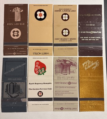 Matchbook Cover Unstruck Lot Of 8, Hyatt Regency Hotels, Various Cities