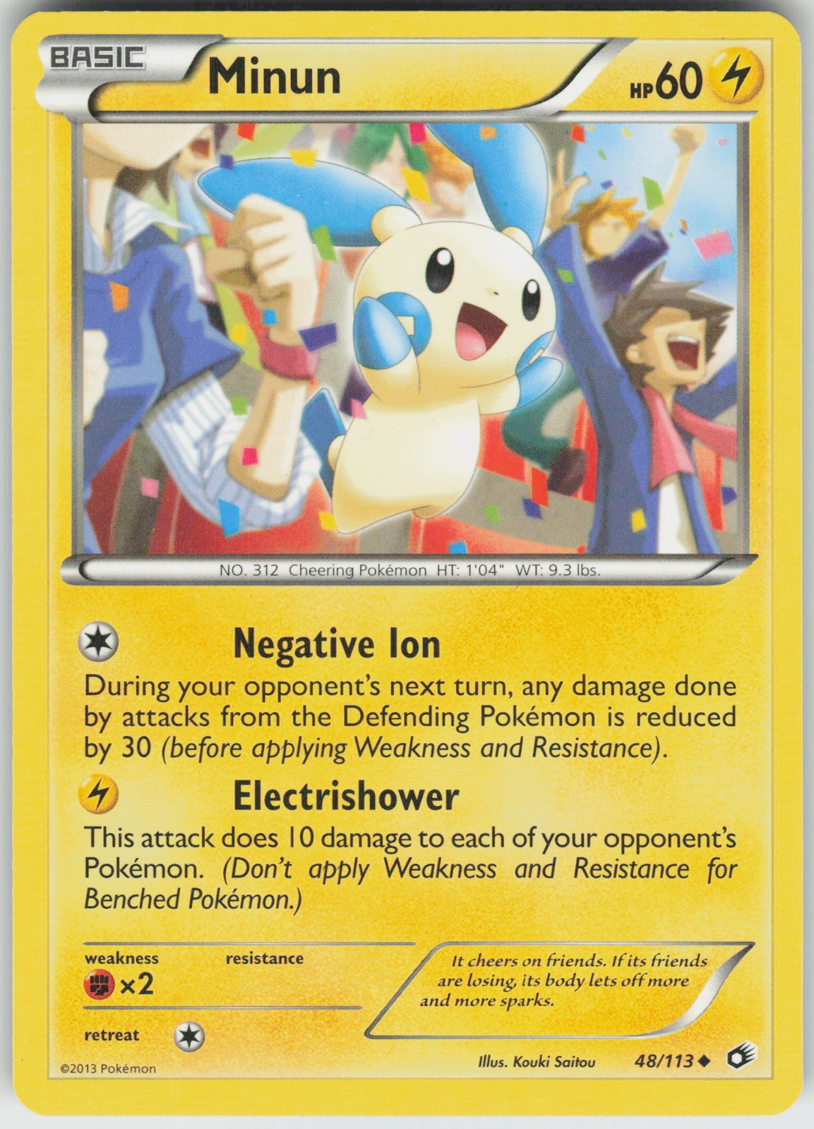 Pokemon Minun 48/113 Legendary Treasures Uncommon NM