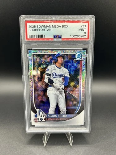 🔥 2025 BOWMAN MEGA BOX CHROME #17 SHOHEI OHTANI Mojo REFRACTOR - PSA 9 🔥
