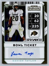 2020 Panini Contenders Draft Picks #316 Davion Taylor Bowl Ticket #/99