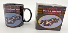 Vintage 1989 Batman Logo Coffee Mug Applause DC Comics Made in Korea Black
