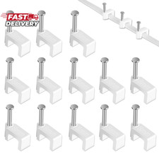 Cable Clips - Cablegeeker 100 Pieces Ethernet Cable Clips with Nails 8Mm Cord Ho