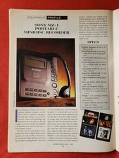Sony MZ-1 portable Minidisc recorder test review "Audio" 1993