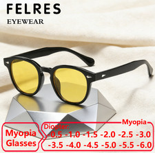 Retro Oval Tinted Myopia Nearsighted Glasses Men Women Outdoor Shade Sunglasses