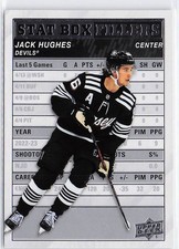 2023-24 Upper Deck #SB-14 Jack Hughes Stat Box Fillers New Jersey Devils