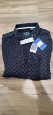 NAT NAST MEN'S SILK BLEND BUTTON UP SHORT SLEEVE SHIRT , BLACK, SIZE M. NWT.