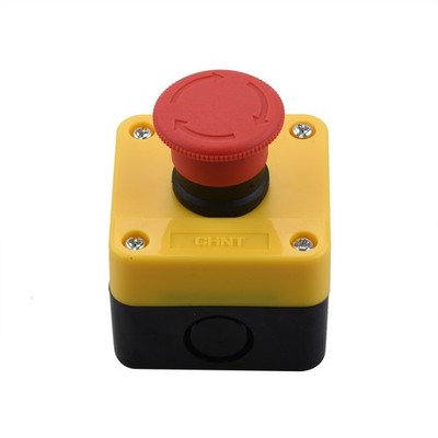 Red Mushroom Emergency Stop Switch 660V 10A IP65 Waterproof Screw Terminal