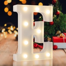 SKYPHAROS LED Marquee Letter E, Warm White 26 Alphabet Light Up Letters