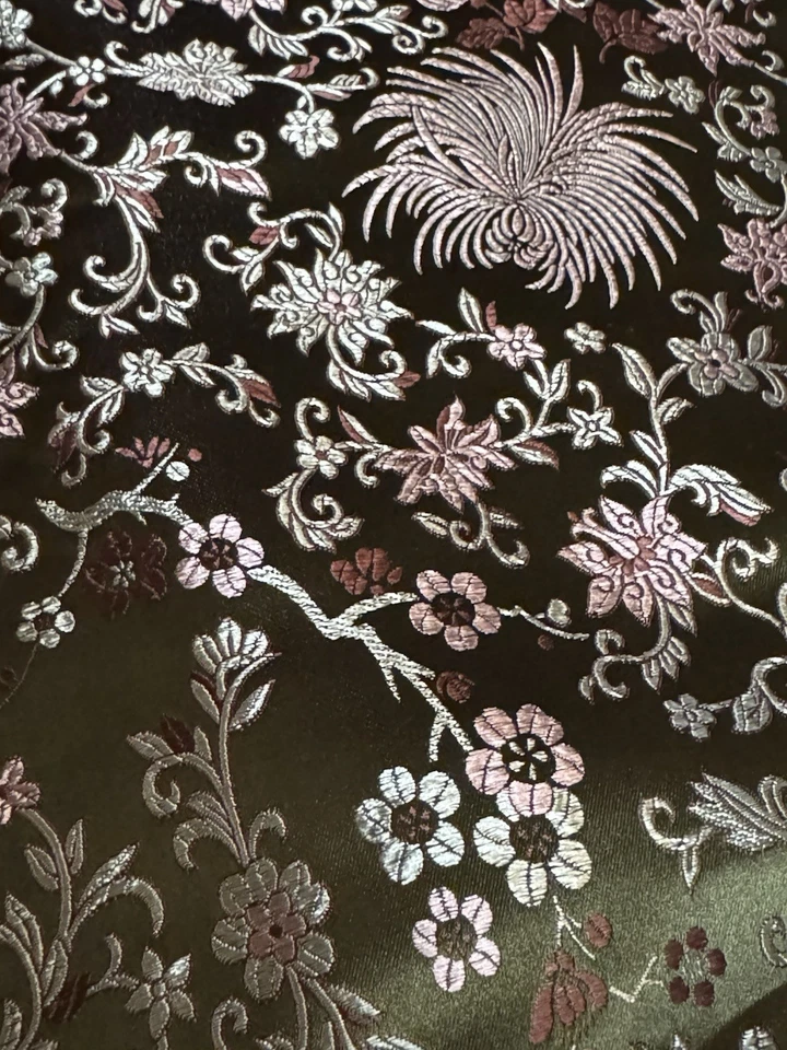 Vintage Silk jacquard fabric Luxury Oriental brocade ( 3 Yards) - Image 2 of 4
