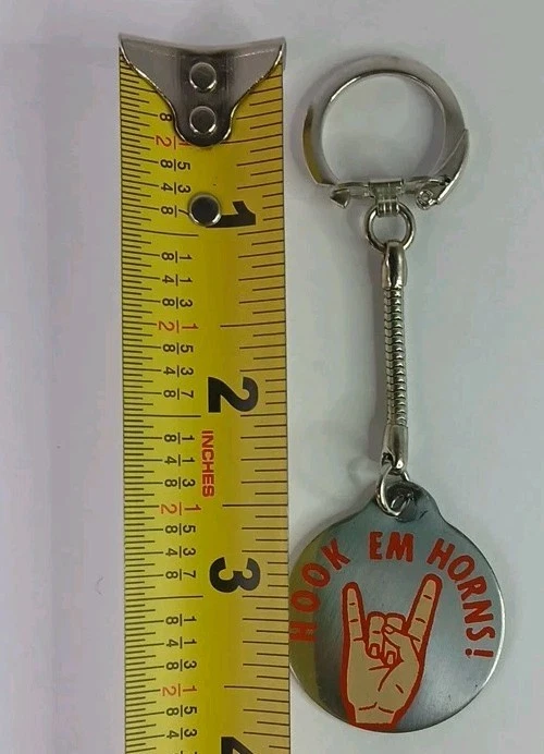Винтажные University Of Texas UT Longhorns "Hook Em Horns!" Металлический брелок - Изображение 3 из 3