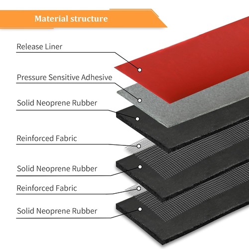 Strisce in gomma neoprene massello 3" larghe x 10' lunghe - resistenti allo strappo e all'uso versatile - Foto 7 di 8
