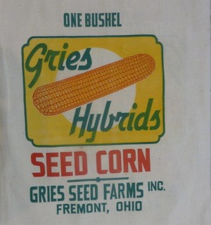 Vintage Cloth Gries Hybrid Seed Corn Sack Gries Seed Farms Inc Freemont Ohio