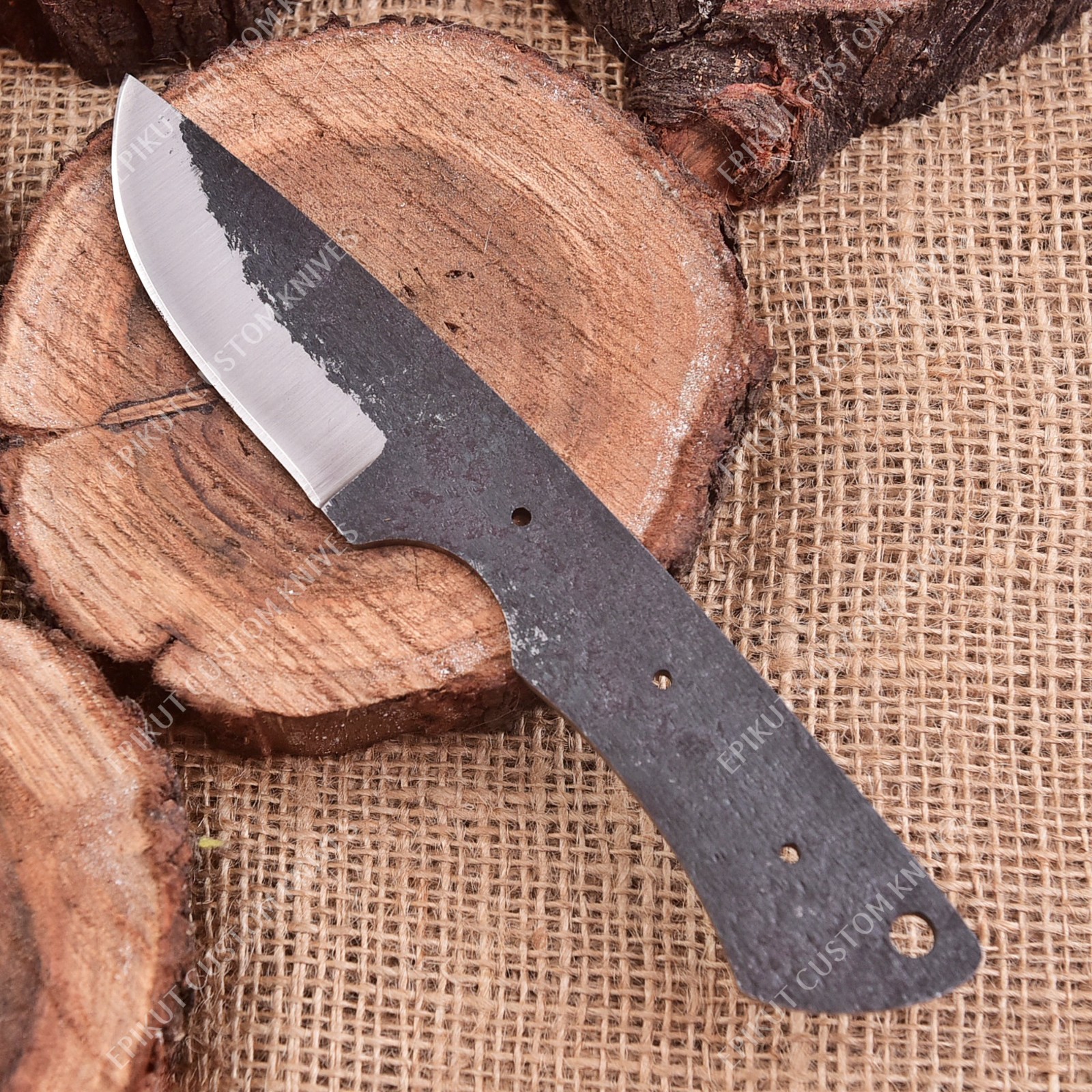 8'' 1095 High Carbon Steel Knife Blank Blade DIY Bushcraft Hunting Knife Making