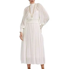 Zimmermann Dress Midi Size OP AU 6 US 2 Silk White Wedding