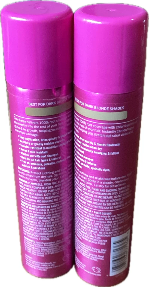 Everpro Gray Away Instant Root Cover Spray 1.5 OZ Rubio Oscuro Lote de 2 Foto 2 de 3