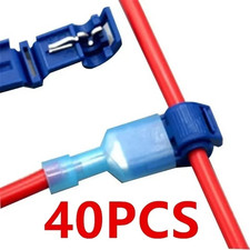 20Pcs Insulated 22-10 AWG T-Taps Quick Splice Wire Terminal Connectors No Solder