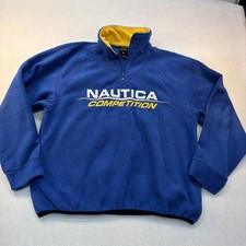Men s 90s Nautica Competition Quarterzip Fleece Size Large Made In USA
