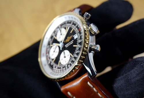 BREITLING 41 mm Old Navitimer B13019 Chronograph Stahl-Gold BOX Gold-Lünette - Bild 5 von 9