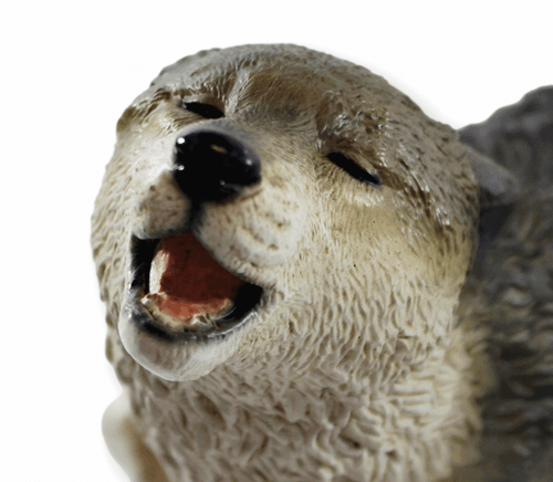Figura Decorativa Lobo Aullante en las Rocas de Pie Colección Castagna Resin H - Imagen 3 de 7