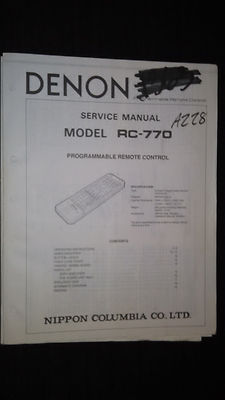 Denon rc-770 service manual original repair book stereo remote control