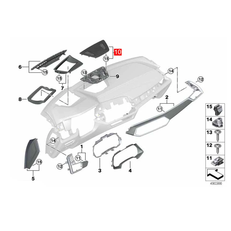 Altavoz emergente para tablero central delantero original para BMW X5 G05 X6 G06 X7 G07 2020-2024 Foto 4 de 4