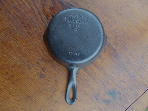 Wagner Ware Sidney -0- Stylized Logo #3 Cast Iron Skillet 1053T Clean & Nice!