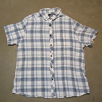 The North Face Plaid Short Sleeve Button Up Shirt Men's Size XL