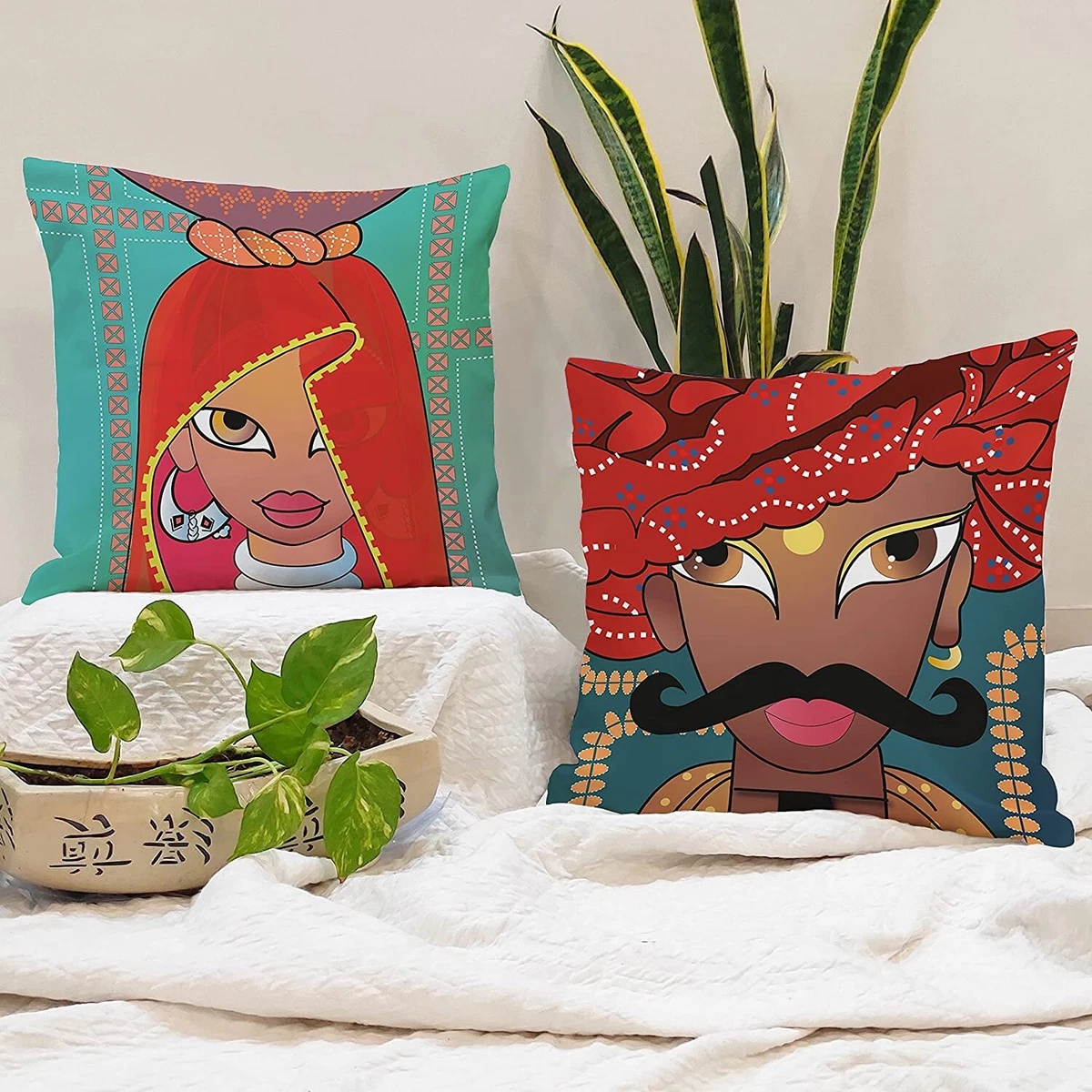 Canvas hot sale cushion covers