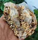 455g Natural Aquamarine & Mica & Scheelite Crystal Cluster Mineral Specimen