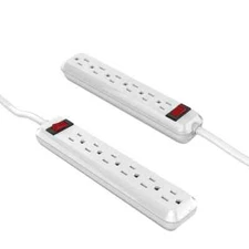 Unbranded 6-Outlet Power Strip with 4 ft. Cord Right Angle Plug (2-Pack)