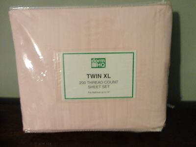 DORM HQ 3 PIECE PINK TWIN XL 200 THREAD COUNT SHEET SET