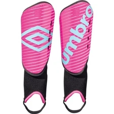 NEW Umbro Arturo Pink Blue Youth Size Large Shin Guards (3' 11" - 4' 7")