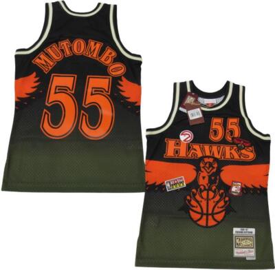96-97 Dikembe Mutombo #55 Hawks Mens Size S Mitchell & Ness