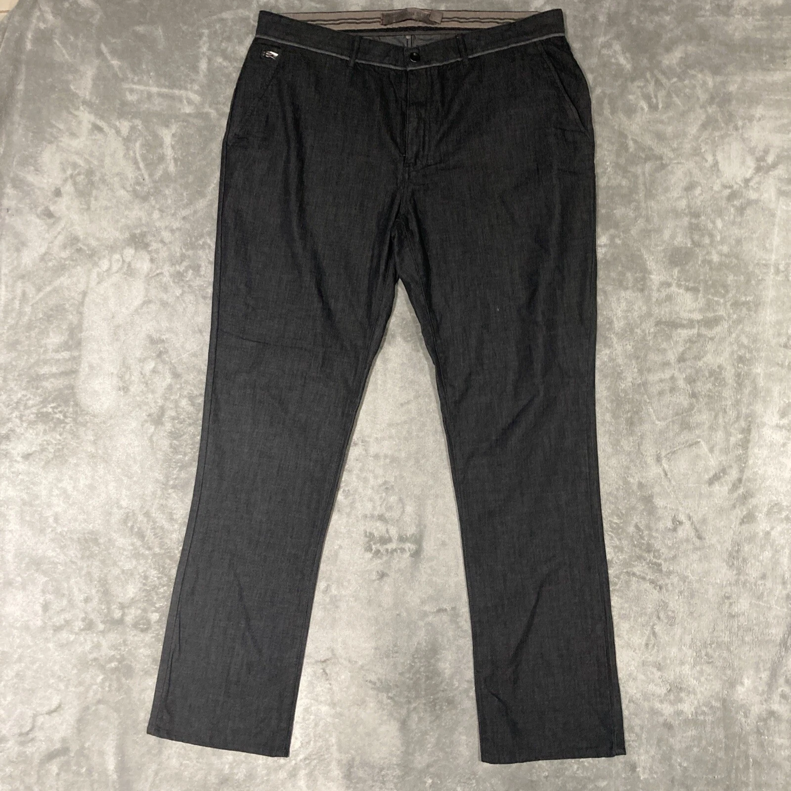 Pantaloni Converse John Varvatos da uomo taglia 38x32 grigi Chuckin sottili casual
