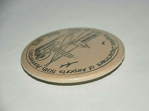 Los Angeles Department of Airports LAX Pinback Button 50th Anniversary 1978 USA - Picture 11 of 12