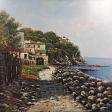 Pittore Domenico Caiazza dipinto materico su tela cm. 100x100