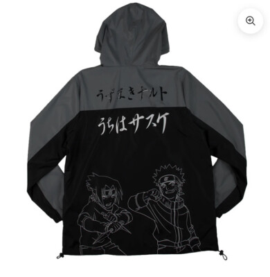 Atsuko Sasuke Naruto Reflective Black Anorak Jacket Size Small NWT